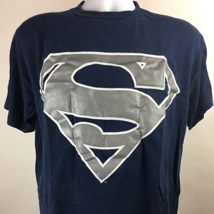 DC COMICS SUPERMAN SILVER LOGO BLUE SHIRT, MENS' L